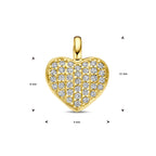 hanger hart en diamant h si 14K geelgoud