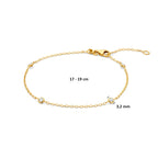 Armband Zirkonia 17 - 19 cm 14K Gelbgold