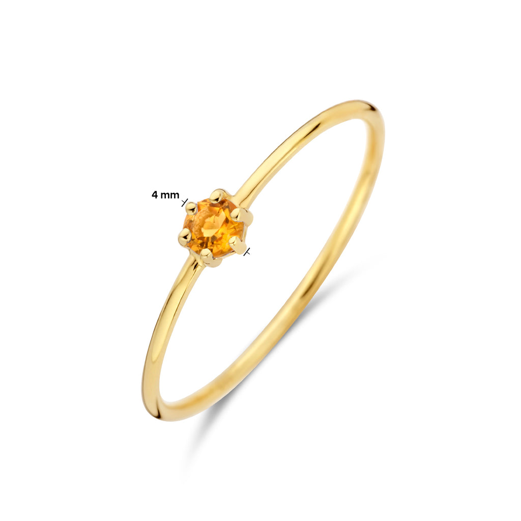 Ring mit Geburtsstein November Citrin 14K Gelbgold