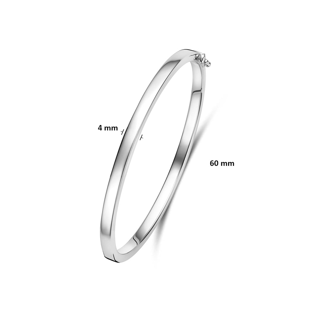 bangle scharnier 4 mm vlakke buis zilver gerhodineerd