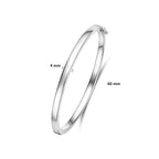 bangle scharnier 4 mm vlakke buis zilver gerhodineerd