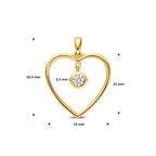 9k hanger hart zirkonia 13 mm 9K geel