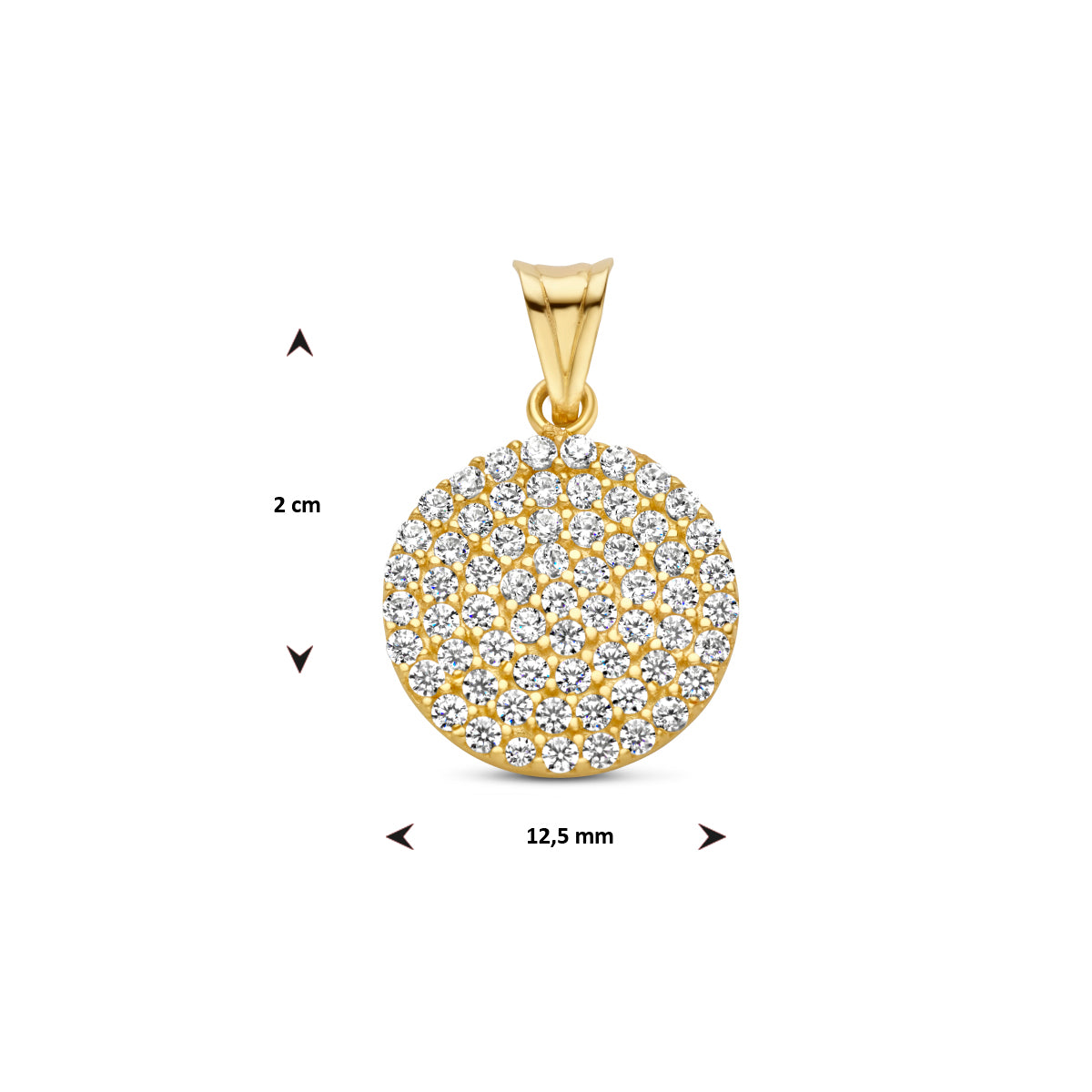 hanger rondje zirkonia 14K geelgoud