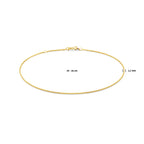 Fußkettchen Anker flach 1,2 mm 24 - 26 cm 14K Gelbgold