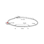 Gravurarmband Bär und Herz Plättchen 4,5 mm 11 + 2 cm Silber rhodiniert