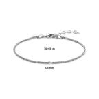 Armband Schlange rund 1,5 mm 16 + 3 cm Silber rhodiniert