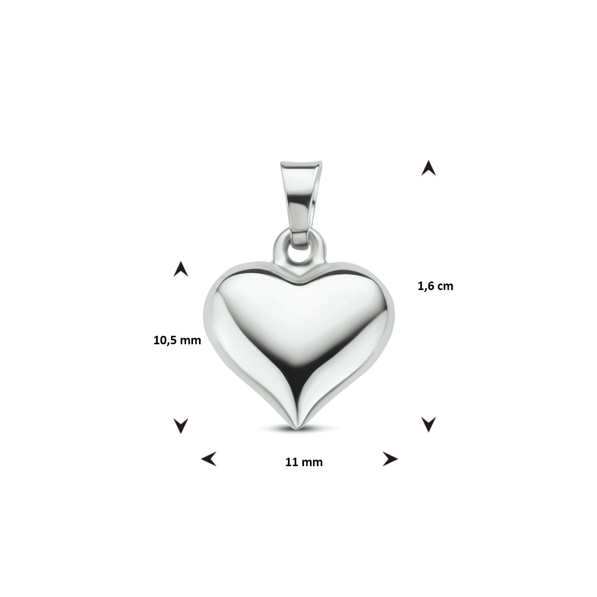 hanger hartje 14K witgoud