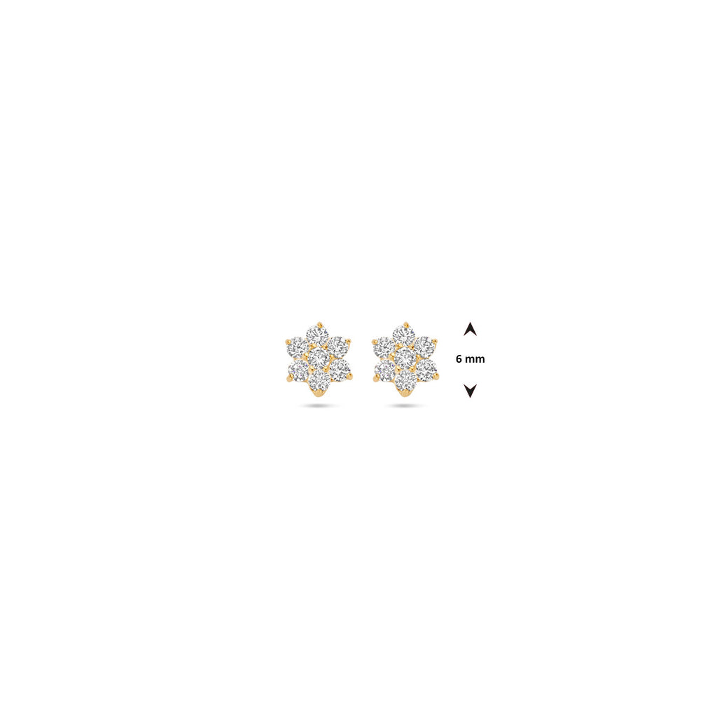 9K Ohrstecker Zirkonia 6 mm 9K Gelb