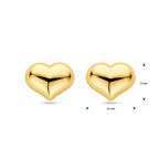 Ohrstecker Herz 8 mm 14K Gelbgold