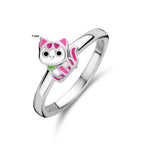 ring emaille poes zilver gerhodineerd