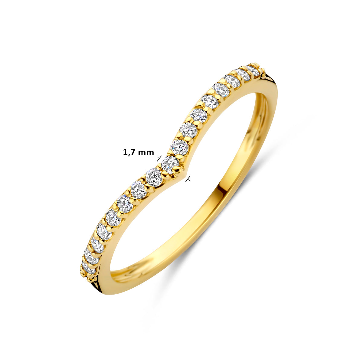 ring lab grown diamant 0.17ct g vs 14K geelgoud