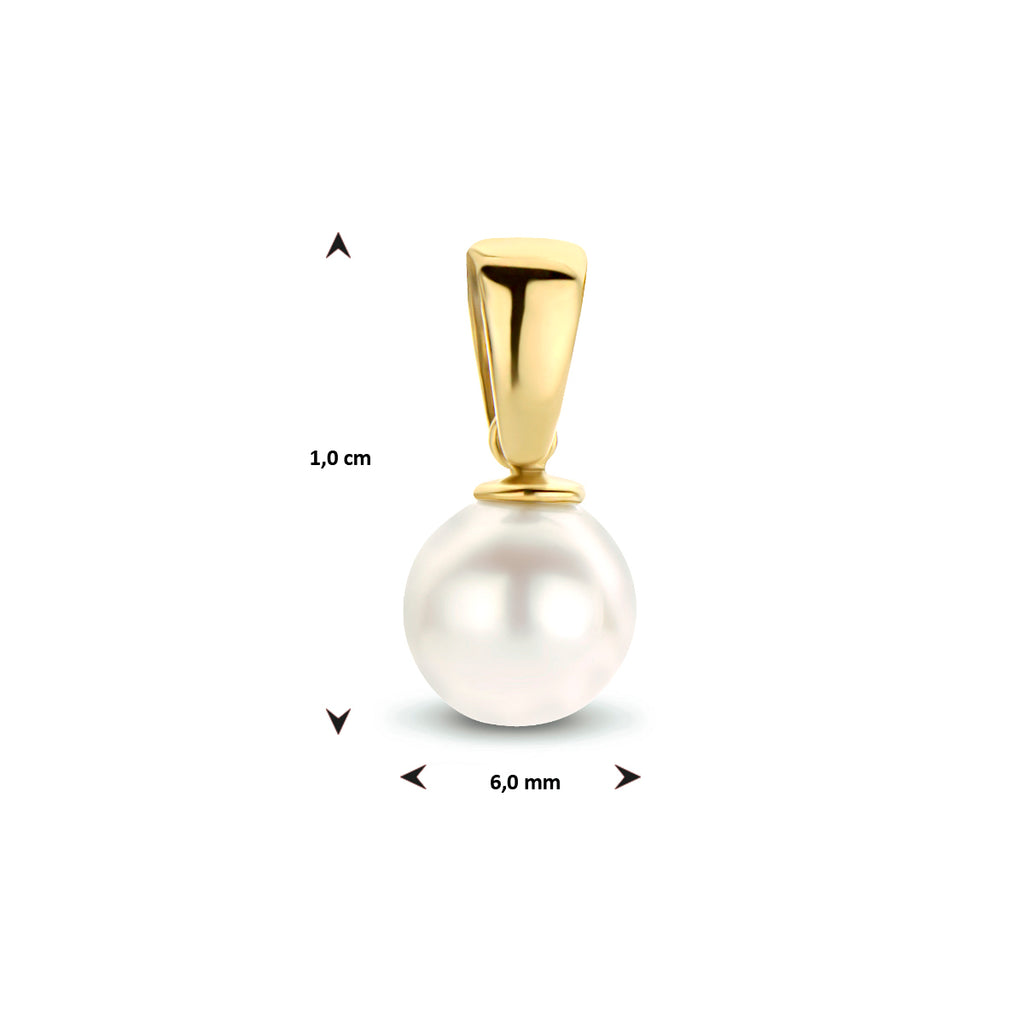 hanger parel 10 mm 14K geelgoud