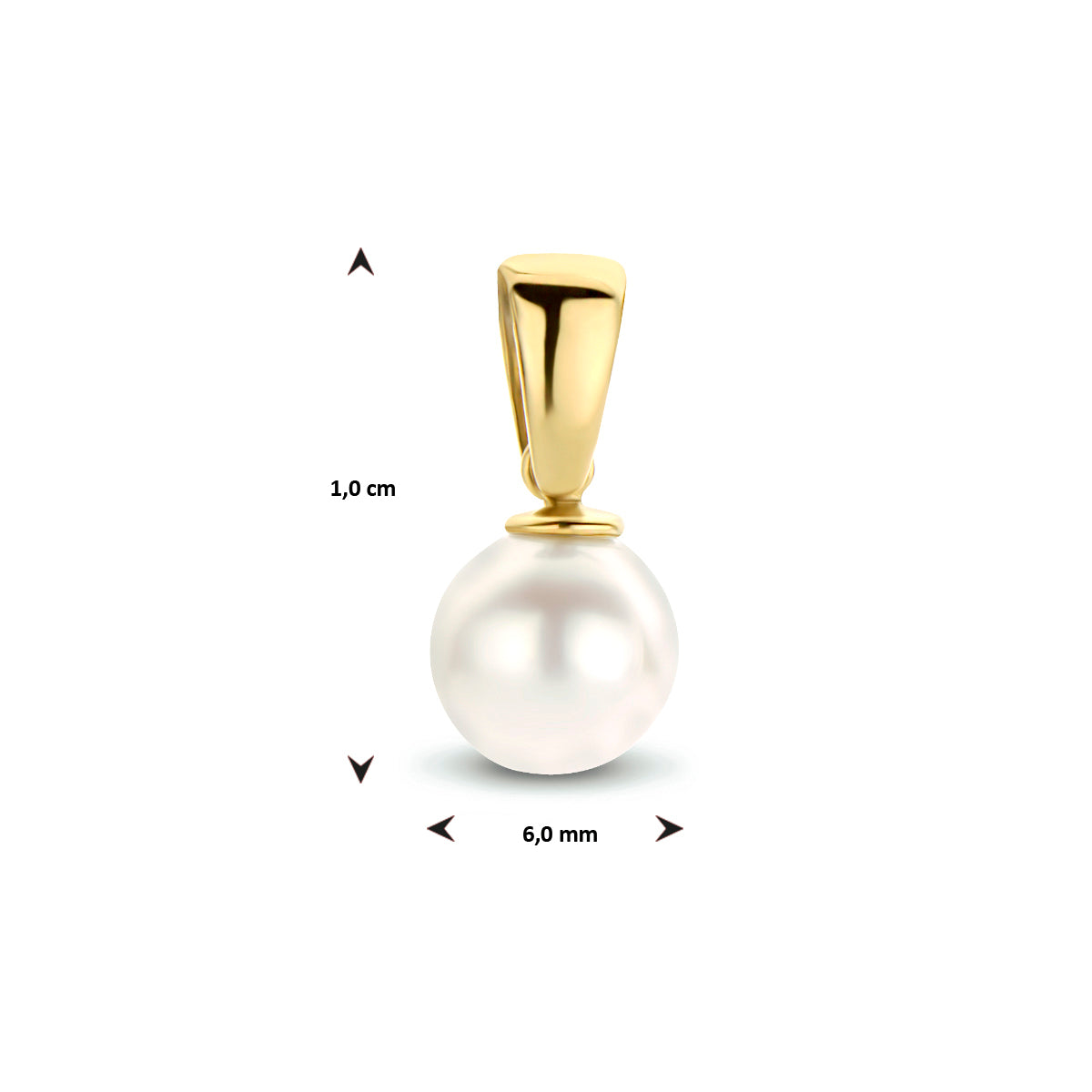 hanger parel 10 mm 14K geelgoud