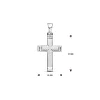 hanger kruis poli/mat gediamanteerd 20 mm zilver gerhodineerd
