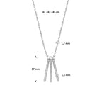 Zirkonia-Halskette 41 - 43 - 45 cm Silber rhodiniert