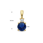 Anhänger Saphir und Diamant 0,02 ct h p1 14 K Gelbgold