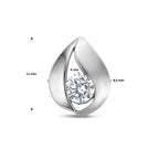 hanger druppel zirkonia poli/mat 11 mm zilver gerhodineerd
