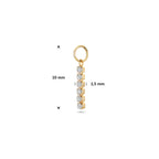 oorringhanger zirkonia per stuk 15 mm zilver verguld (geel)