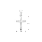 hanger kruis mat gediamanteerd 20 mm zilver gerhodineerd
