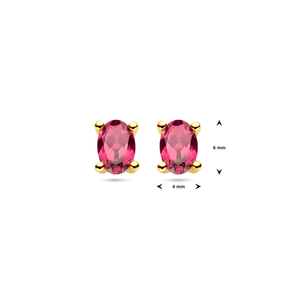 Ohrstecker rosa Rhodolit 14K Gelbgold
