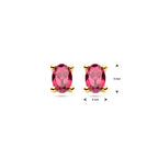 Ohrstecker rosa Rhodolit 14K Gelbgold