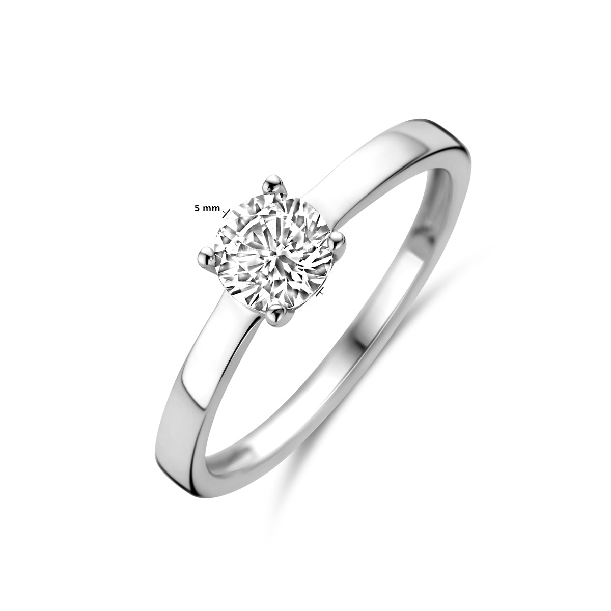 ring zirkonia zilver gerhodineerd