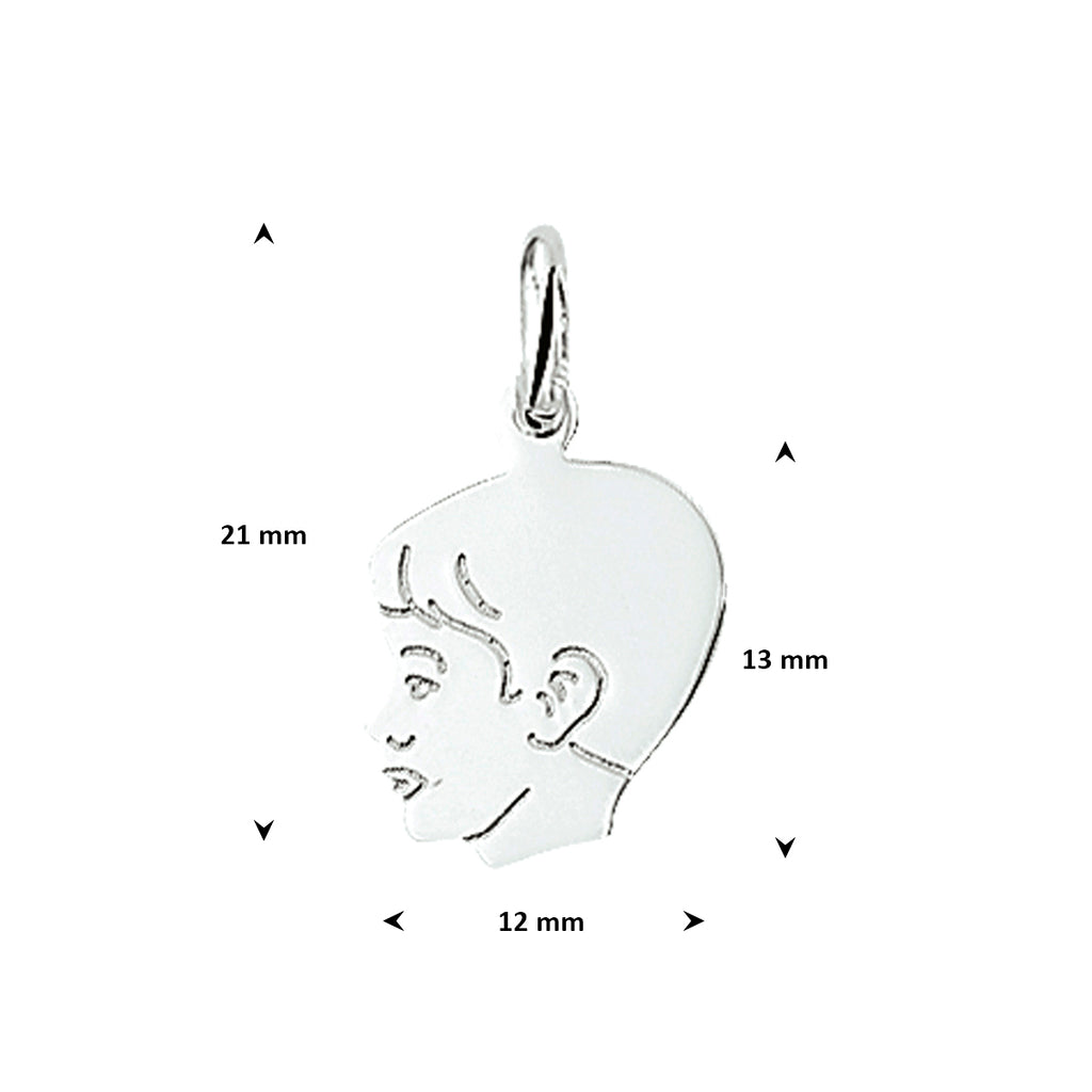 Anhänger Junge 13 mm Silber weiß