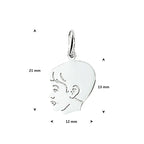 Anhänger Junge 13 mm Silber weiß
