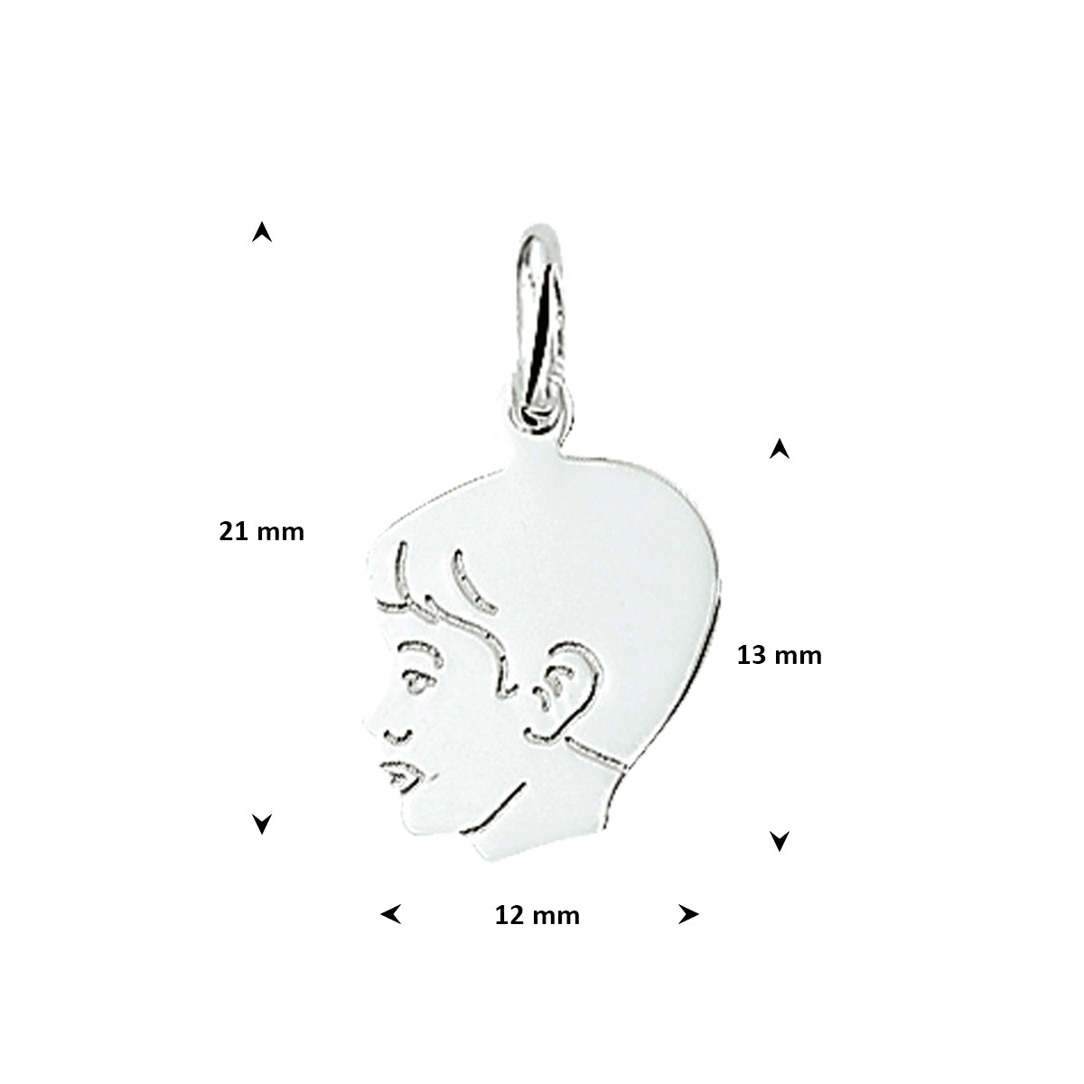 Anhänger Junge 13 mm Silber weiß
