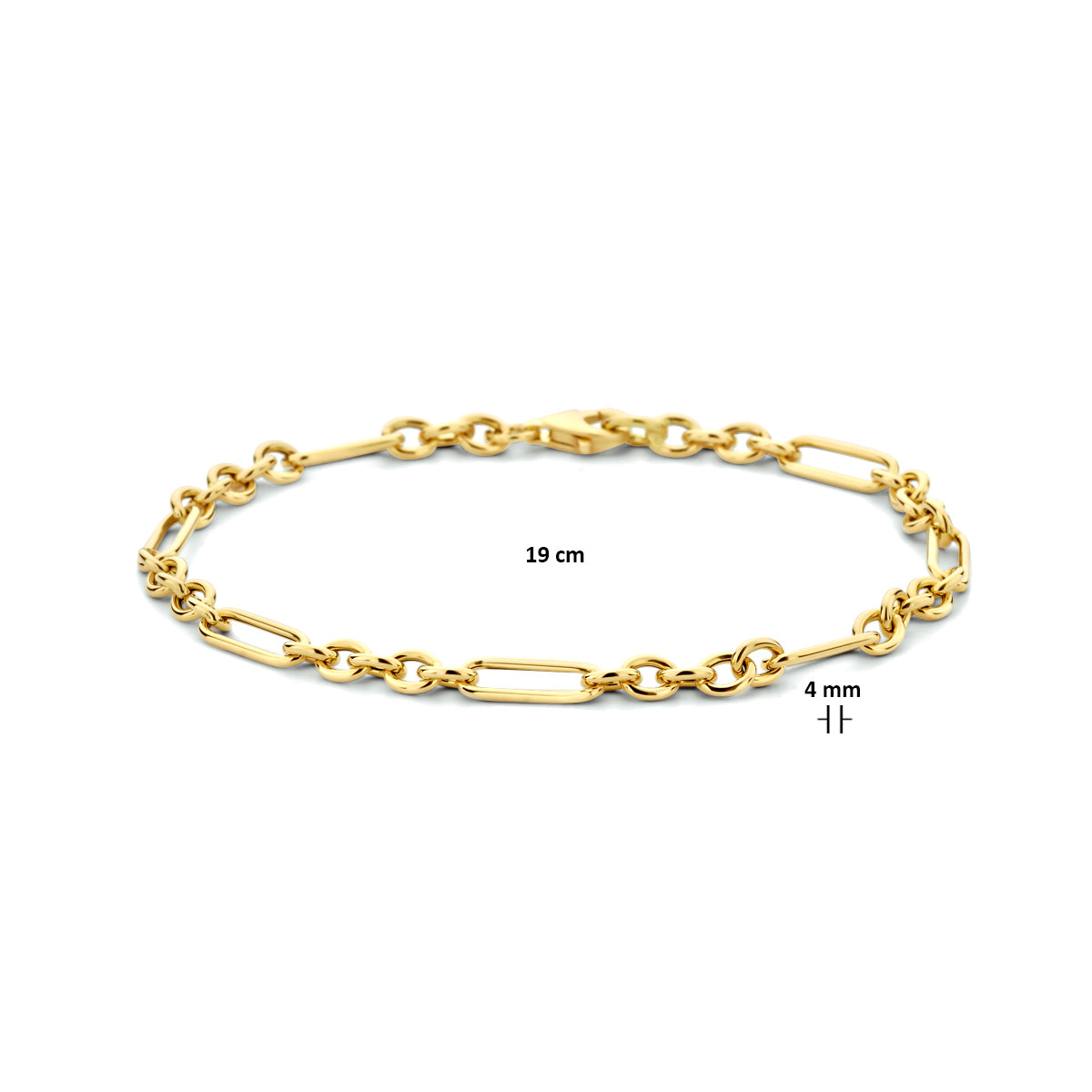 9k armband 4,0 mm 19 cm 9K geel
