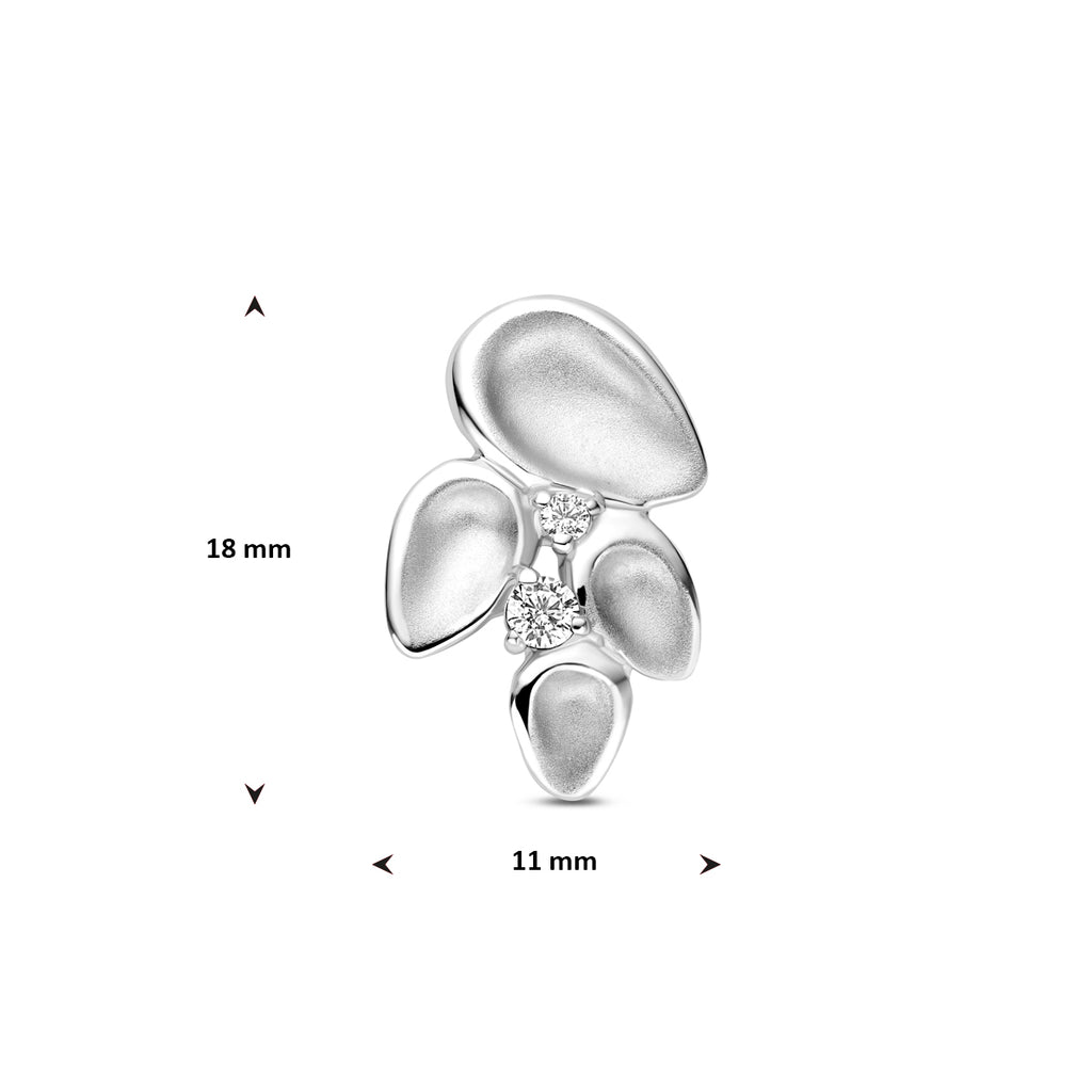hanger zirkonia poli/mat 18 mm zilver gerhodineerd