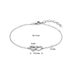Armband Herzen und Zirkonia 16 + 3 cm Silber rhodiniert