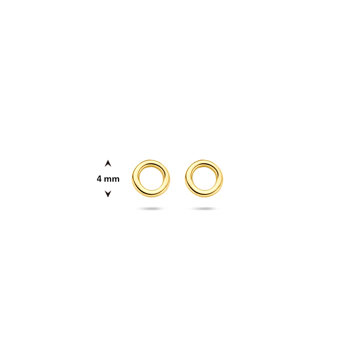 oorknoppen rondje 4 mm 14K geelgoud