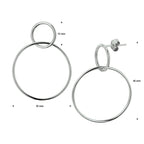 oorhangers rondjes zilver gerhodineerd
