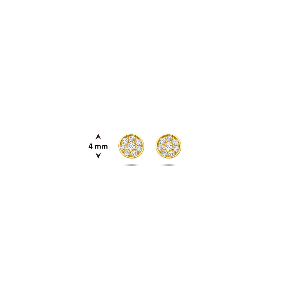 Ohrstecker Zirkonia 4 mm 14K Gelbgold