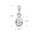 hanger zirkonia 7,5 mm zilver gerhodineerd