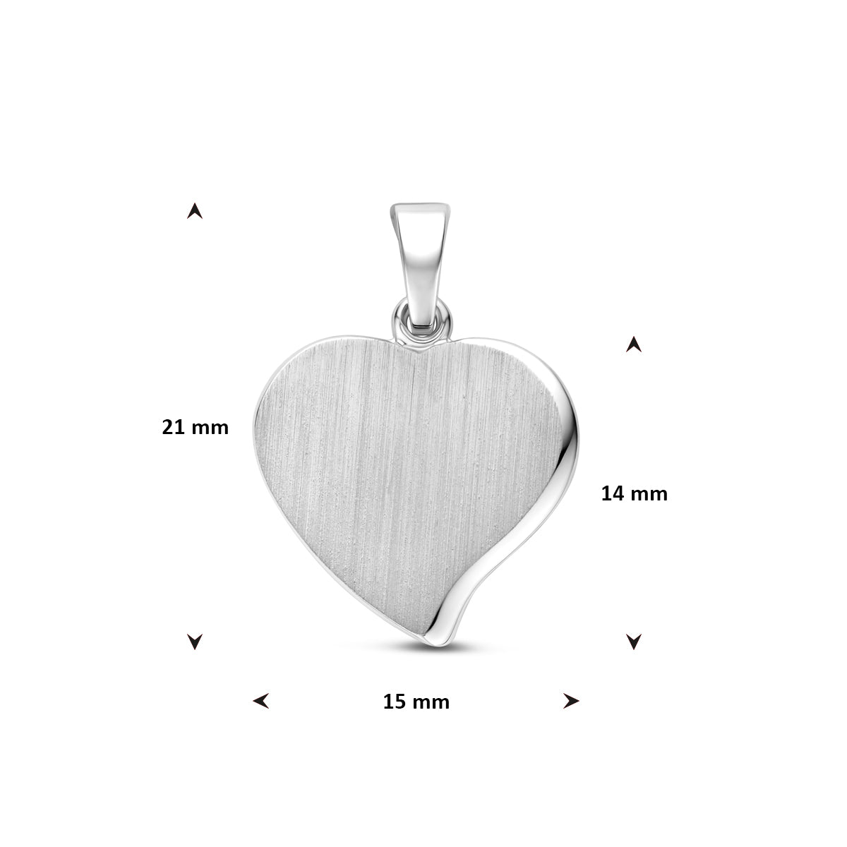 graveerhanger hartje 21 mm zilver gerhodineerd