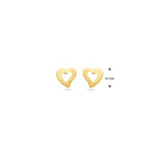 oorknoppen hart 4,5 mm 14K geelgoud