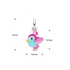 Anhänger Vogel 9,5 mm Sterlingsilber rhodiniert