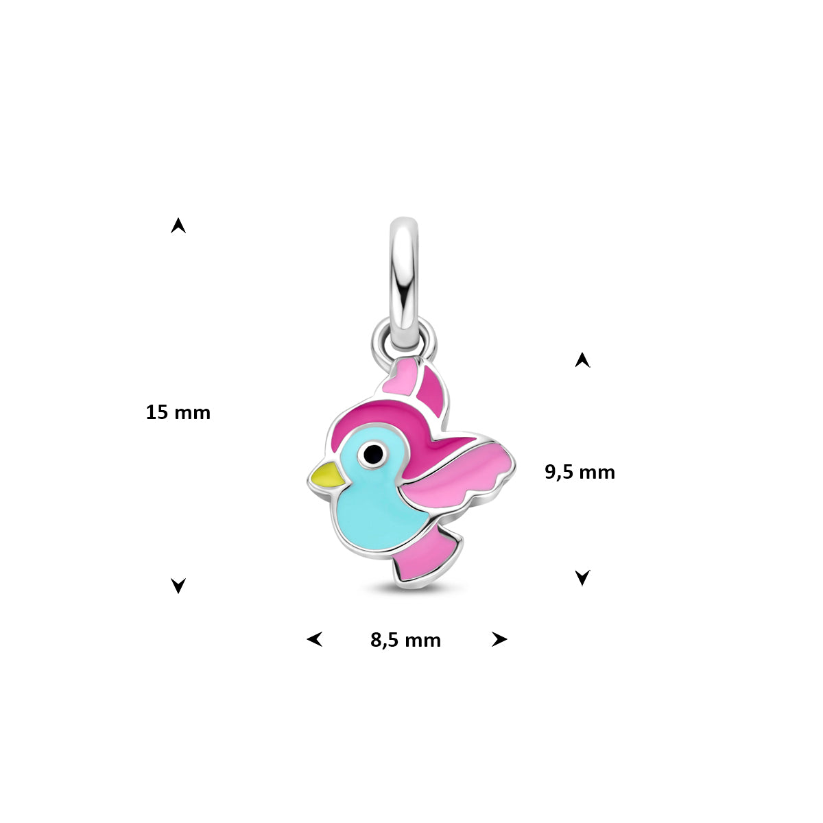 Anhänger Vogel 9,5 mm Sterlingsilber rhodiniert