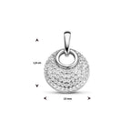 hanger rondje zirkonia zilver gerhodineerd
