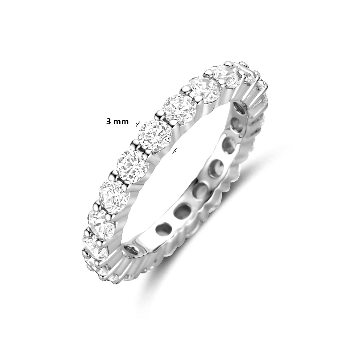 ring zirkonia zilver gerhodineerd