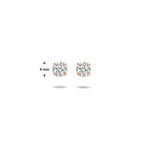 oorknoppen zirkonia 4 mm 14K roségoud