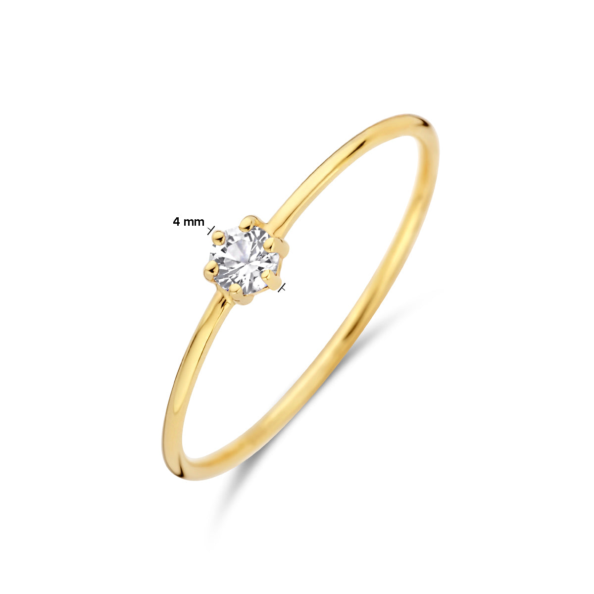 Ring mit Geburtsstein weißer Topas April 14K Gelbgold