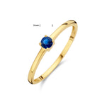 Ring mit Geburtsstein Saphir 14. September Gelbgold