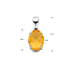 hanger citrien zilver gerhodineerd
