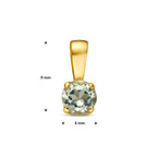 hanger groen amethist 9 mm 14K geelgoud - rond