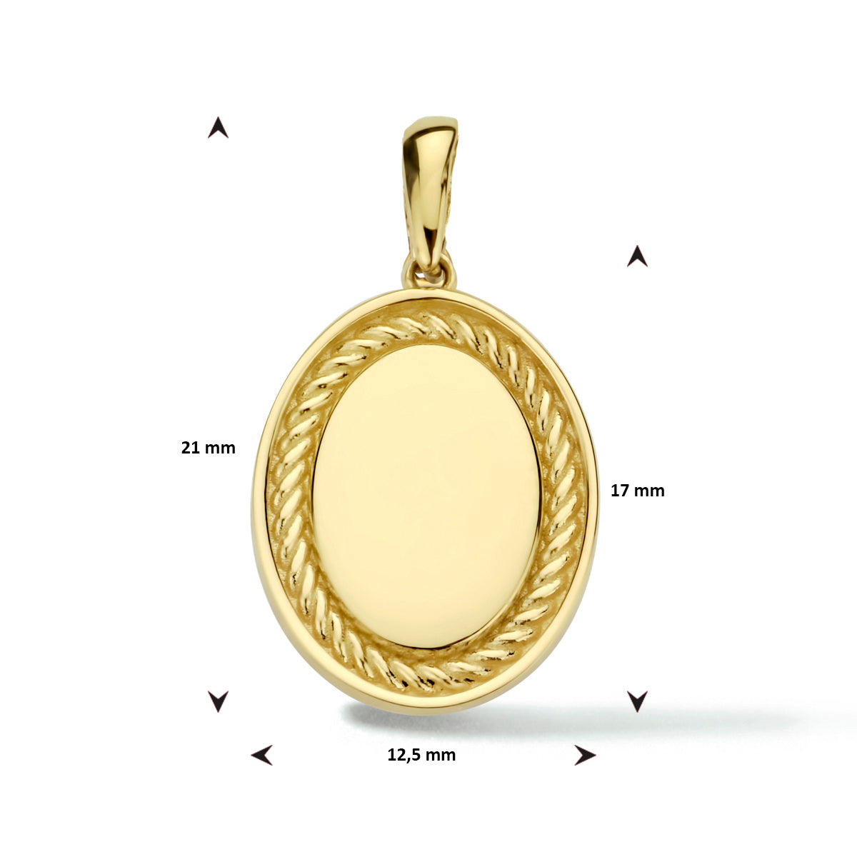 graveerhanger ovaal 14K geelgoud