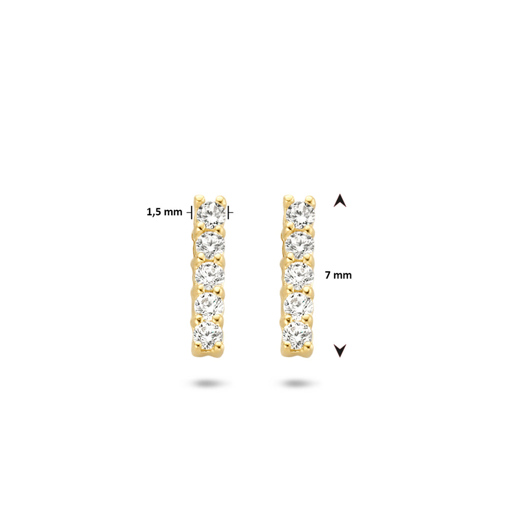 Ohrstecker Stab Zirkonia 14K Gelbgold