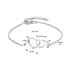 Armband Herzen 16 + 3 cm Silber rhodiniert